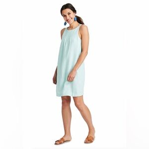 Vineyard Vines Linen Pintuck Cisco Swing Dress Crystal Blue Size 8